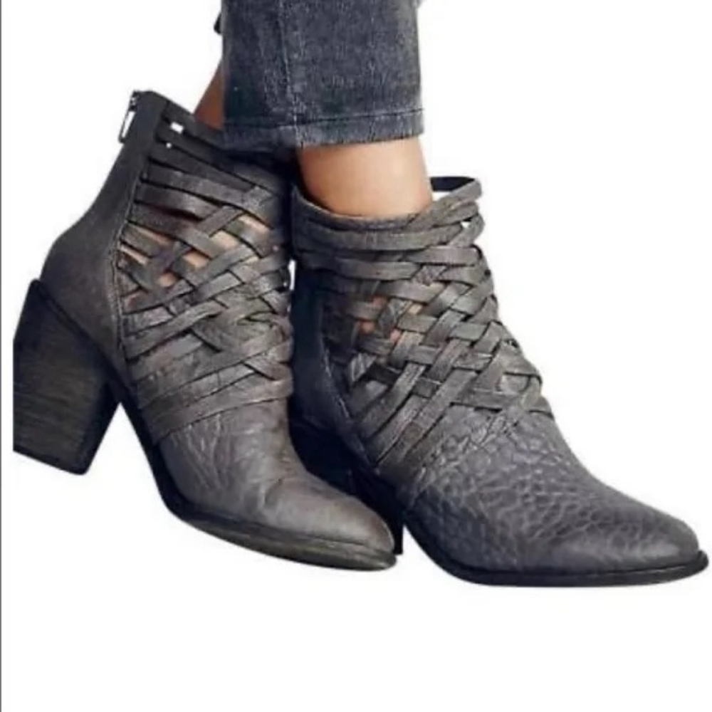 FREE PEOPLE Carerra Gray Braided Boot